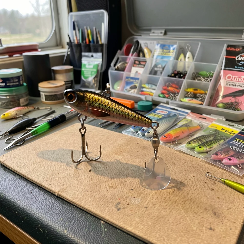 

19g Spintail VIB Fishing Lure with 3D Realistic Fish Scale Paint for Bass Trout Saltwater Freshwater
