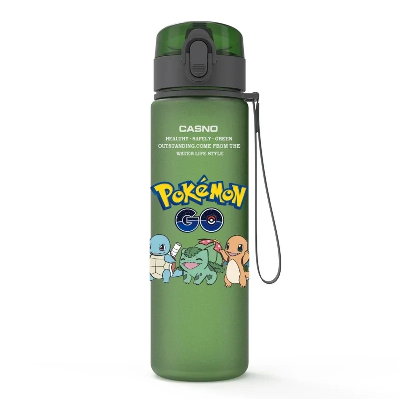 Pokemon Water Bottle 560ML Charmander Squirtle Portable Plastic Water Glass Pokemon Adult Kid High Capacity Sports Anime Cup