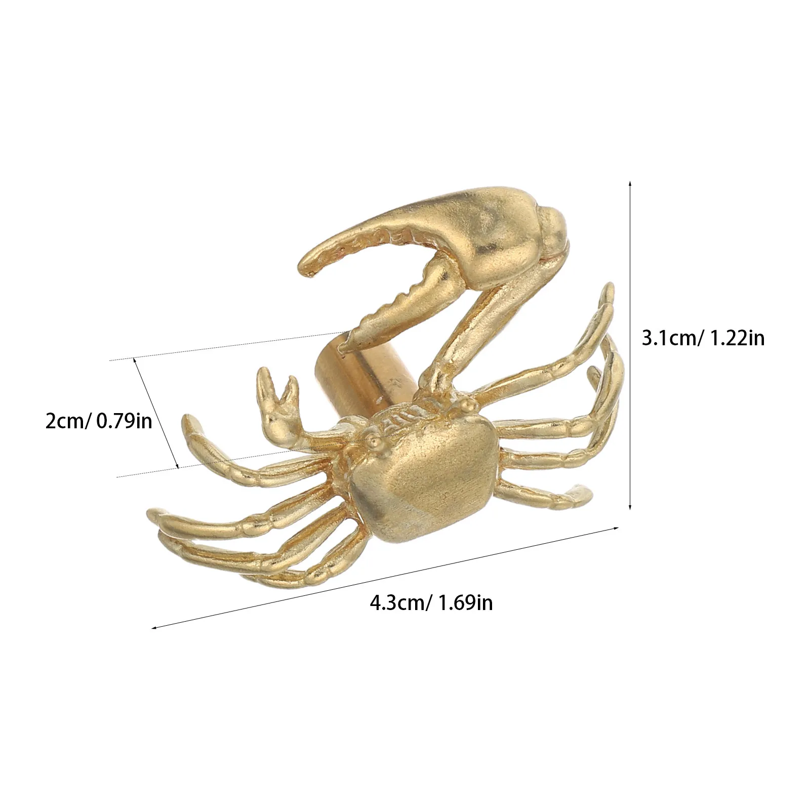 2Pcs Retro Brass Crab Door Handles Smooth Polished Finish for Cabinets Drawers Wardrobe Dresser Vintage Nautical Theme Kitchen