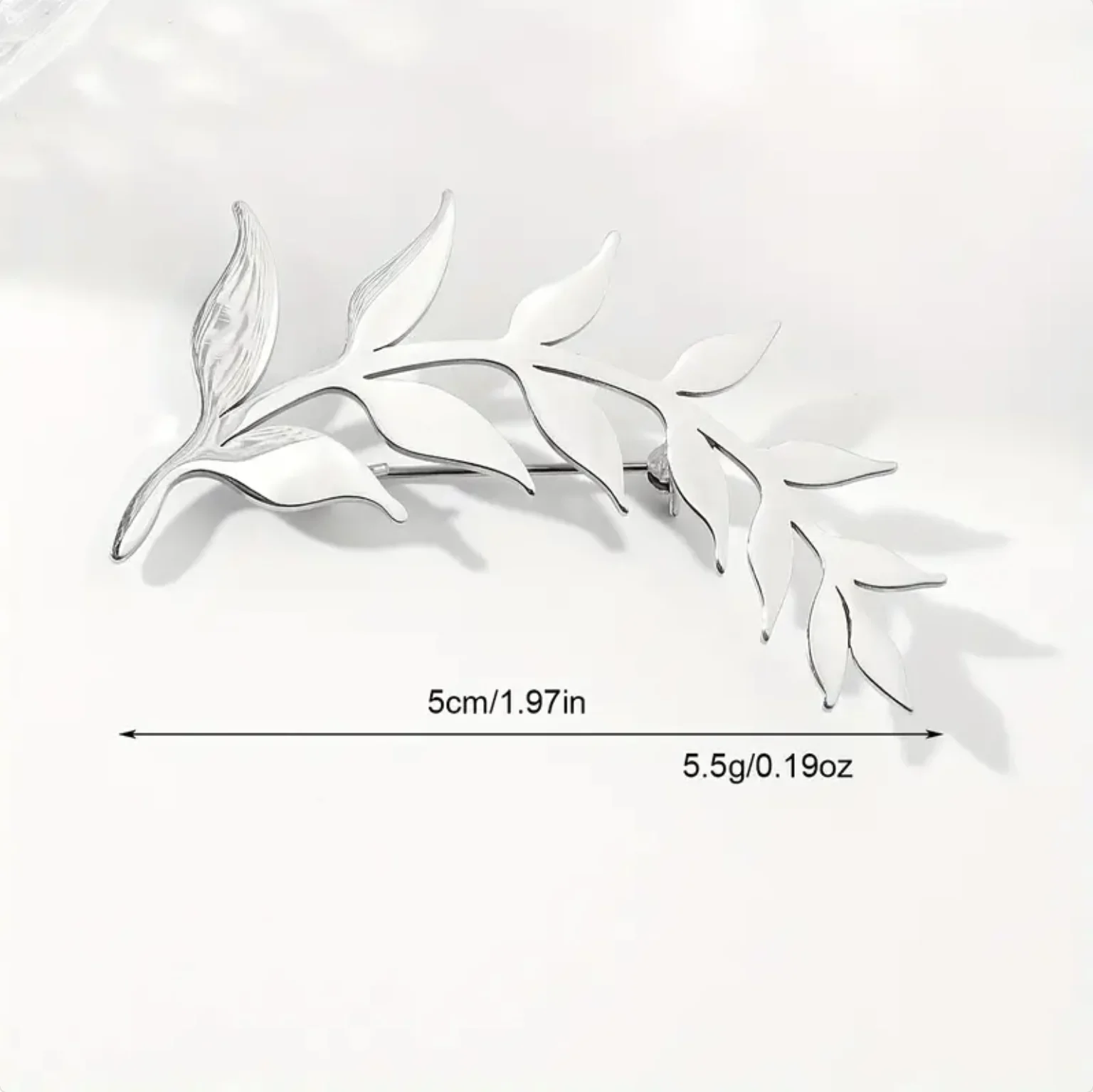 Stainless Steel Leaf Brooch Creative Fashion Badge Men's Pins Gifts