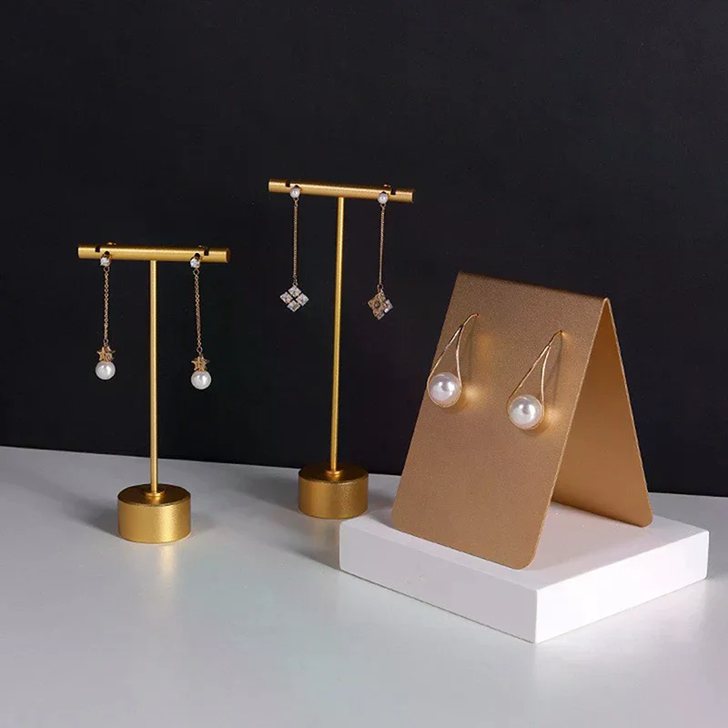 

Металлические висячие серьги-гвоздики, витрина, Т-образная подставка, вешалка для ювелирных изделий, держатель-органайзер, капля, отдельно стоящая полка