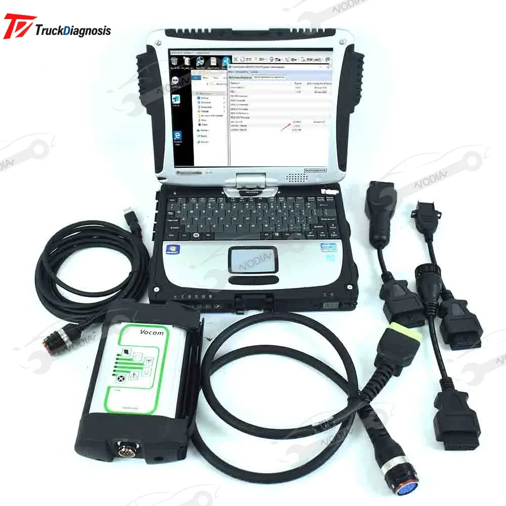 2.8 Ptt for Vocom 88890300  Truck Excavator Diagnostic Tool PK Vocom II 88894000 +Thoughbook CF19 Laptop