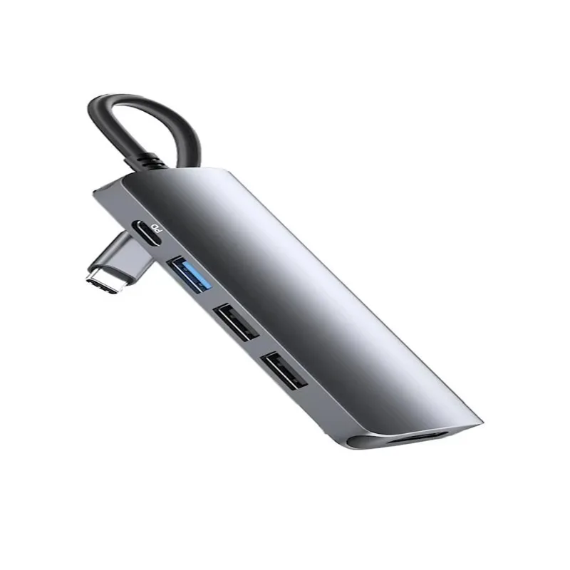 5‑in‑1 USB‑C Hub Adapter With RJ45 Ethernet Port For Laptop Tablet Smartphone Multi‑Port Docking Station