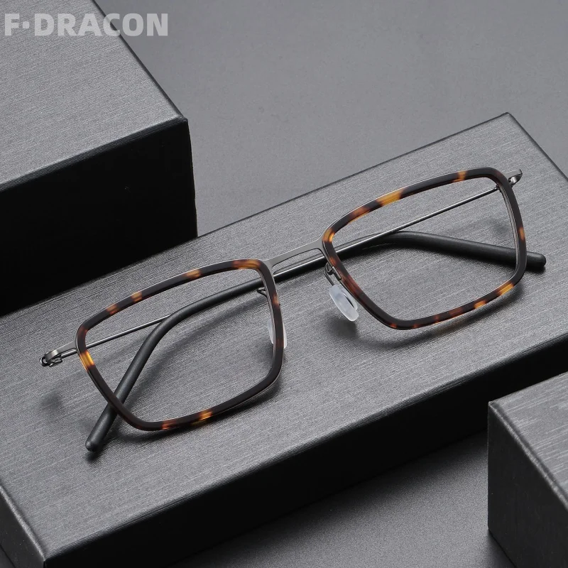 

New Ultra Light Titanium Eyeglass Frame Business Square Men's Eyeglass Frame Anti Blue Light Optical Prescription Frame L9853