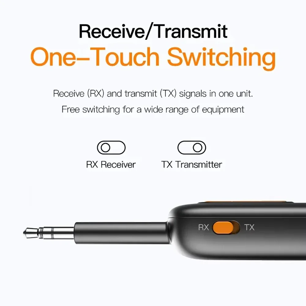 2 で 1 Bluetooth 5.4 オーディオトランスミッタレシーバ 3.5 ミリメートル AUX ジャックワイヤレスアダプタハンズフリーテレビカーキットスピーカー PC ヘッドフォン