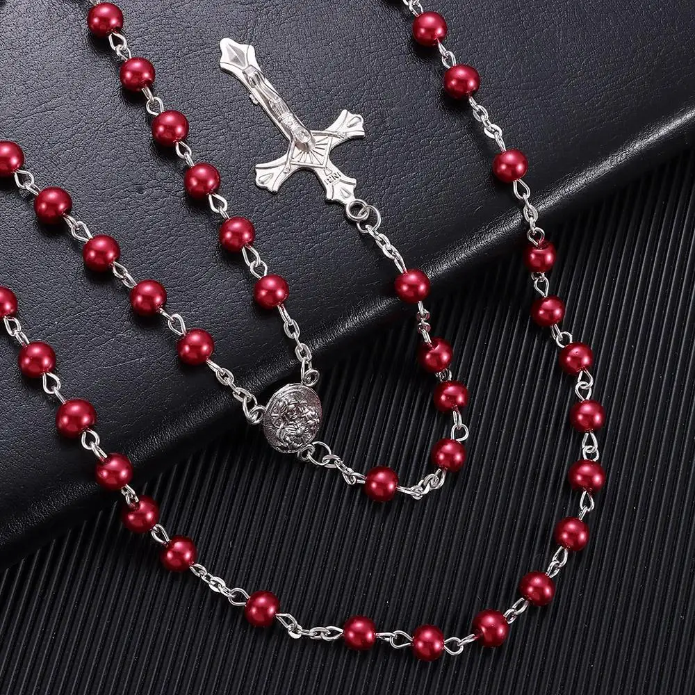 6mm Rosary Beads Rosary Beads Catholic Necklace Solid Colored Confirmation Gifts Rosary Beads Necklace Simple Style Rosary Gifts