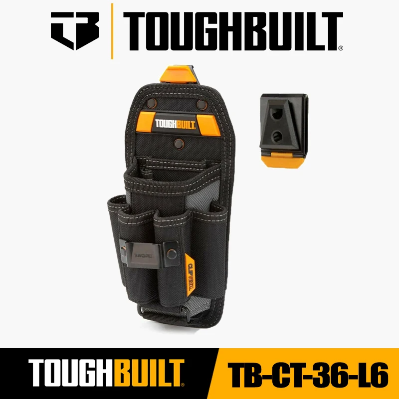 

TOUGHBUILT TB-CT-36-L6 Сумка для техников с 6 карманами и зажимами ClipTech, 4 петли для отверток, многофункциональная сумка для инструментов Toughbuilt