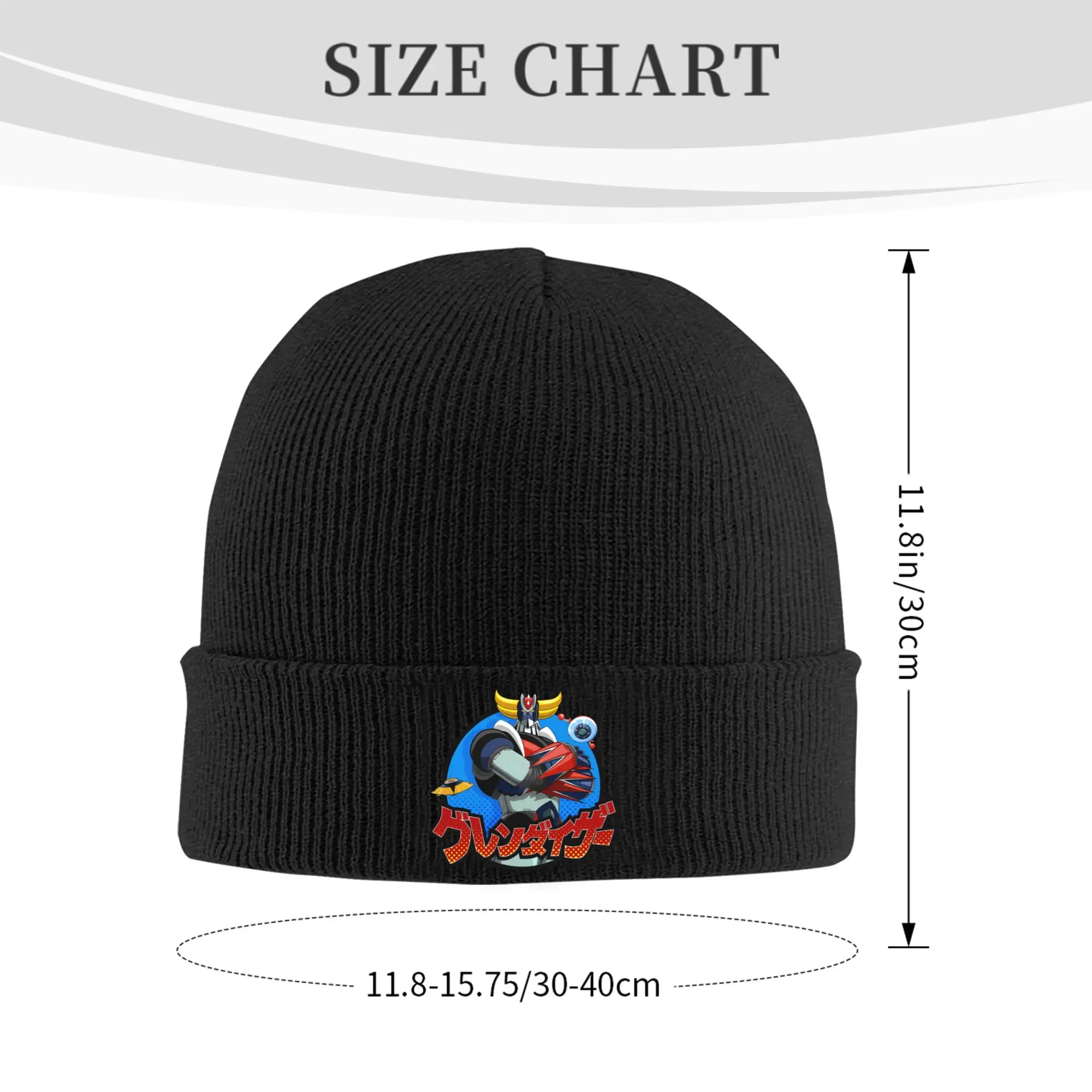 Mazinger Z Anime Skullies Beanies Caps Winter Warm Men Women Knit Hat Adult Unisex UFO Robot Grendizer Goldorak Bonnet Hat