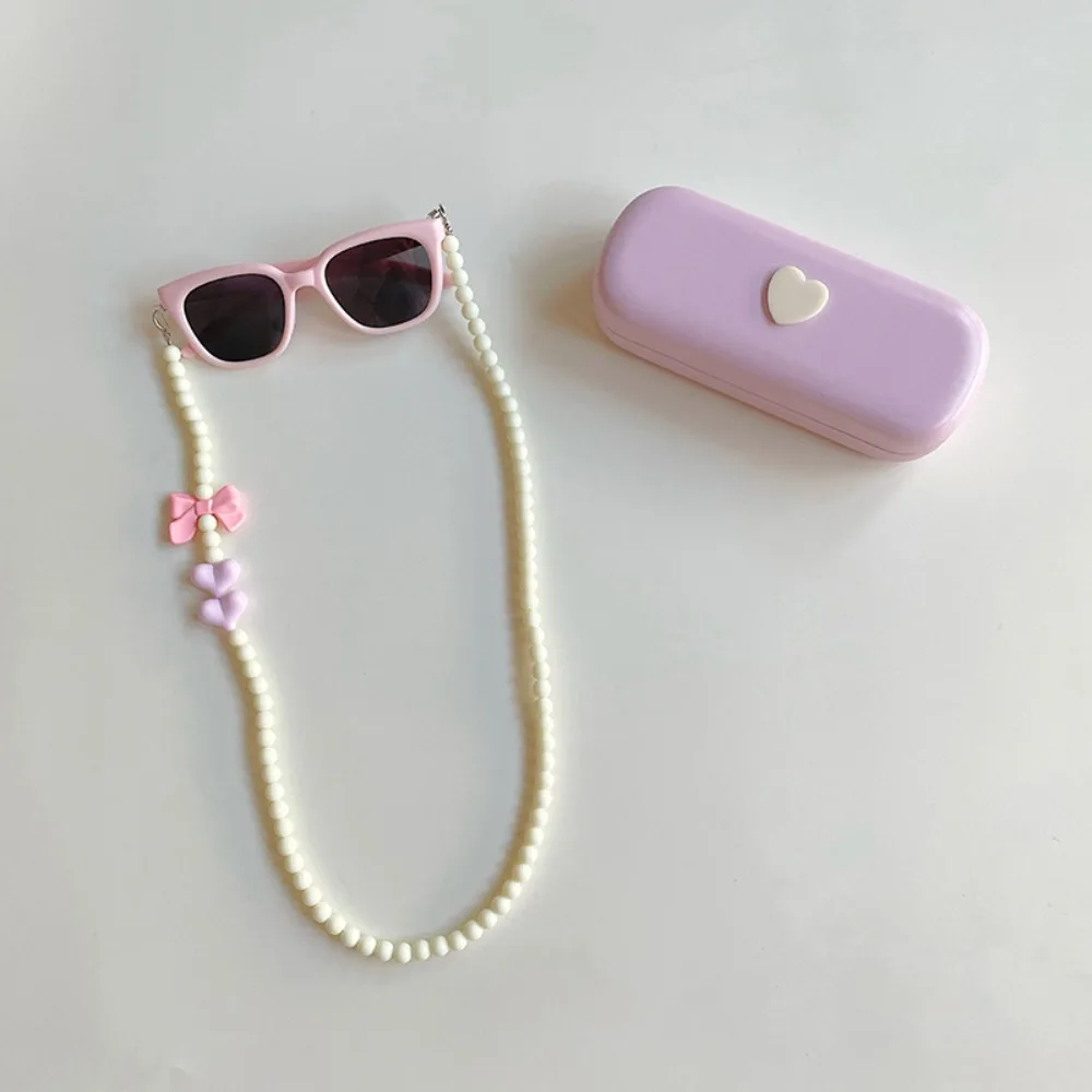 

Fashion Sweet Kids Sunglasses with Storage Box 2-8Y Children Sunglasses Set Anti-UV Bows Necklace Holiday Sunglasses Outdoor