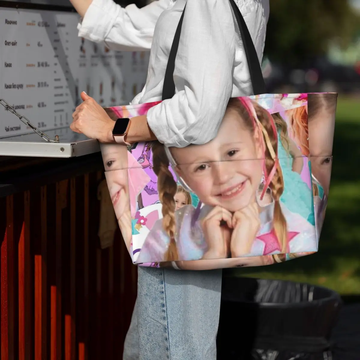 

Cute Like Nastya Kawaii Cartoon Beach Tote Bag Sport Gym Yoga Duffle Large Tote Bag Women Travel Bag Fitness bag