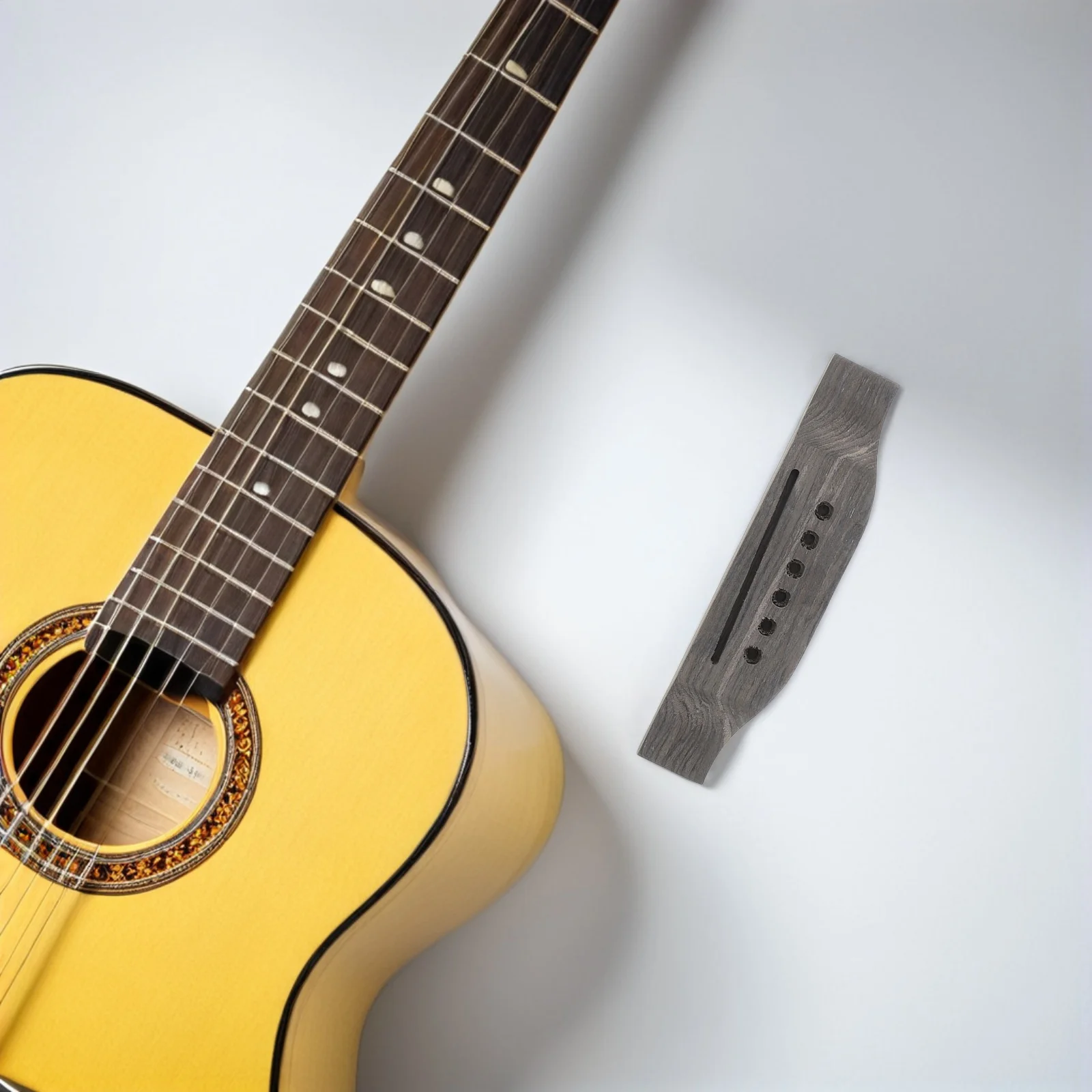 

1Set Guitar Nut and Saddle Set with Bridge Pins Solid Wood Replacement Parts for Acoustic Guitar Enhanced Sound Quality Stable