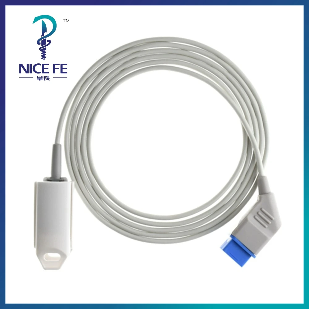 Reusable SPO2 Sensor Long Cable Adult Child Neonate Finger Clip For NIHON KOHDEN,square14PIN