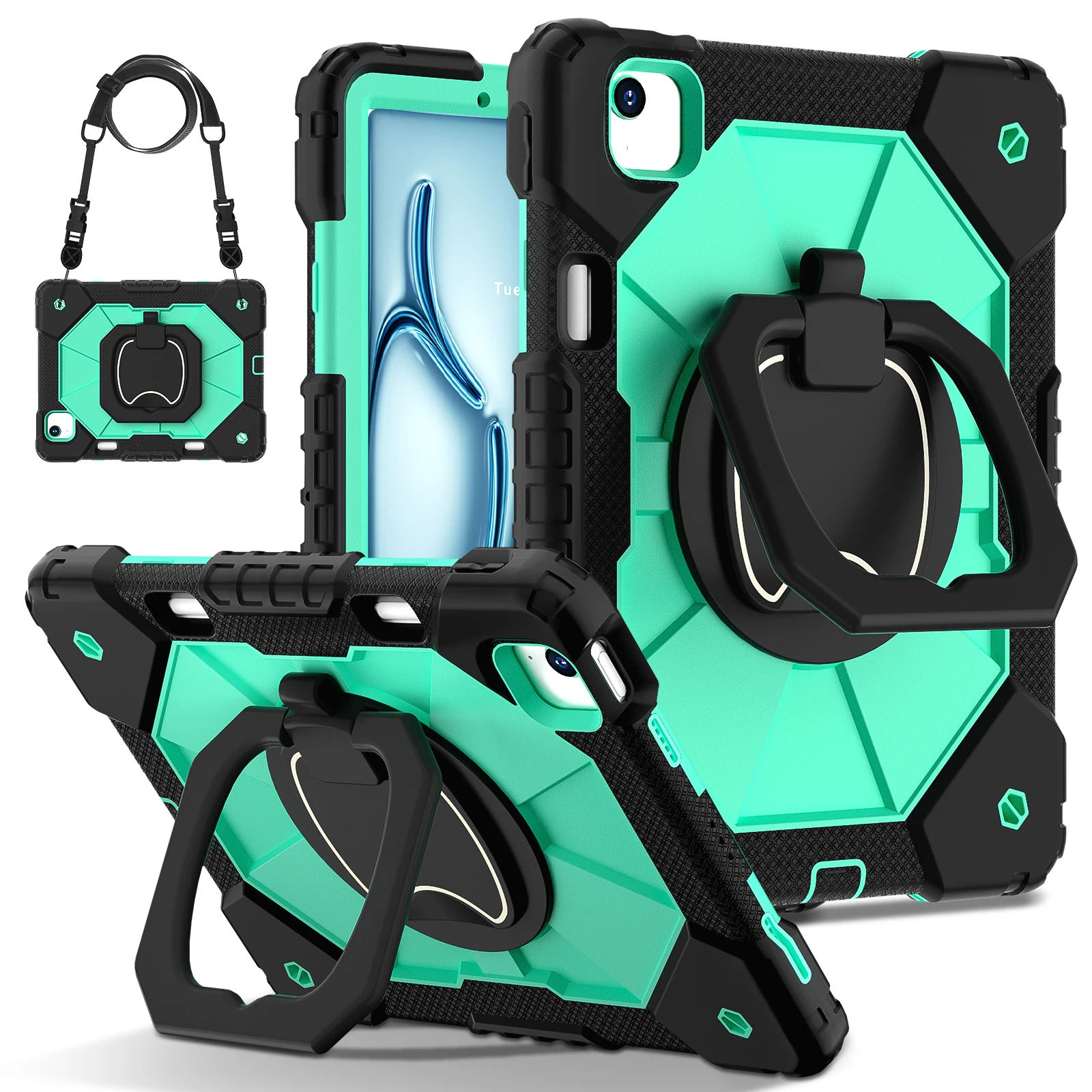 Armor Stand Schokbestendig Tablet Case Voor iPad Air 5 Air 6 A16 11e M3 Pro 11 12.9 13 10 Gen 10.5 10.2 9e 8e 6e 5e 9.7 Mini 7 6 - afbeelding 1