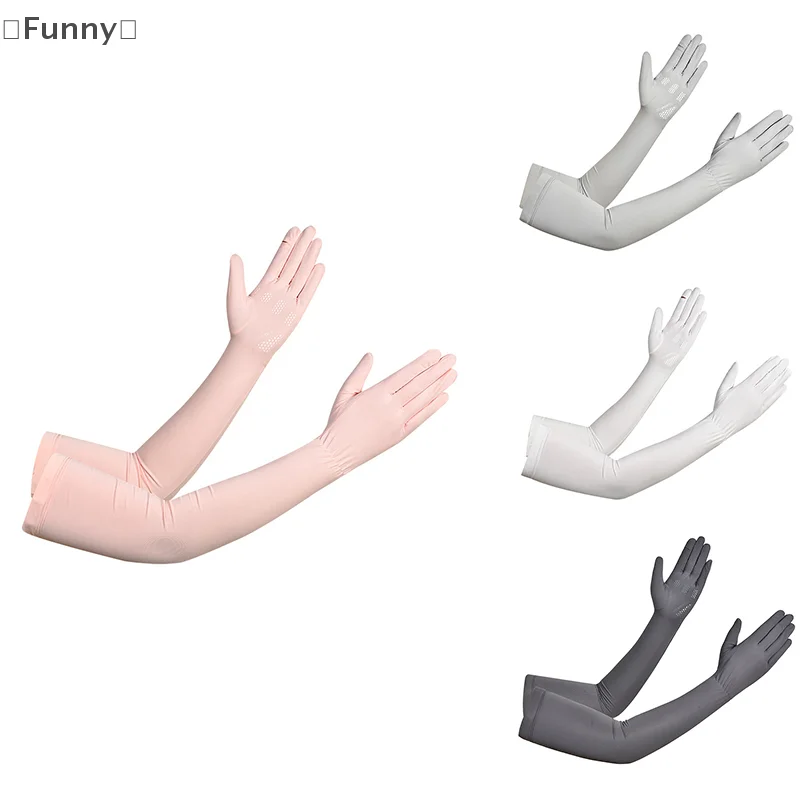 Sunscreen Gloves Anti-Ultraviolet Summer Arm Protector All-In-One Driving Ice Silk Sleeve Cover Outdoor Cycling Sleeves ﻿