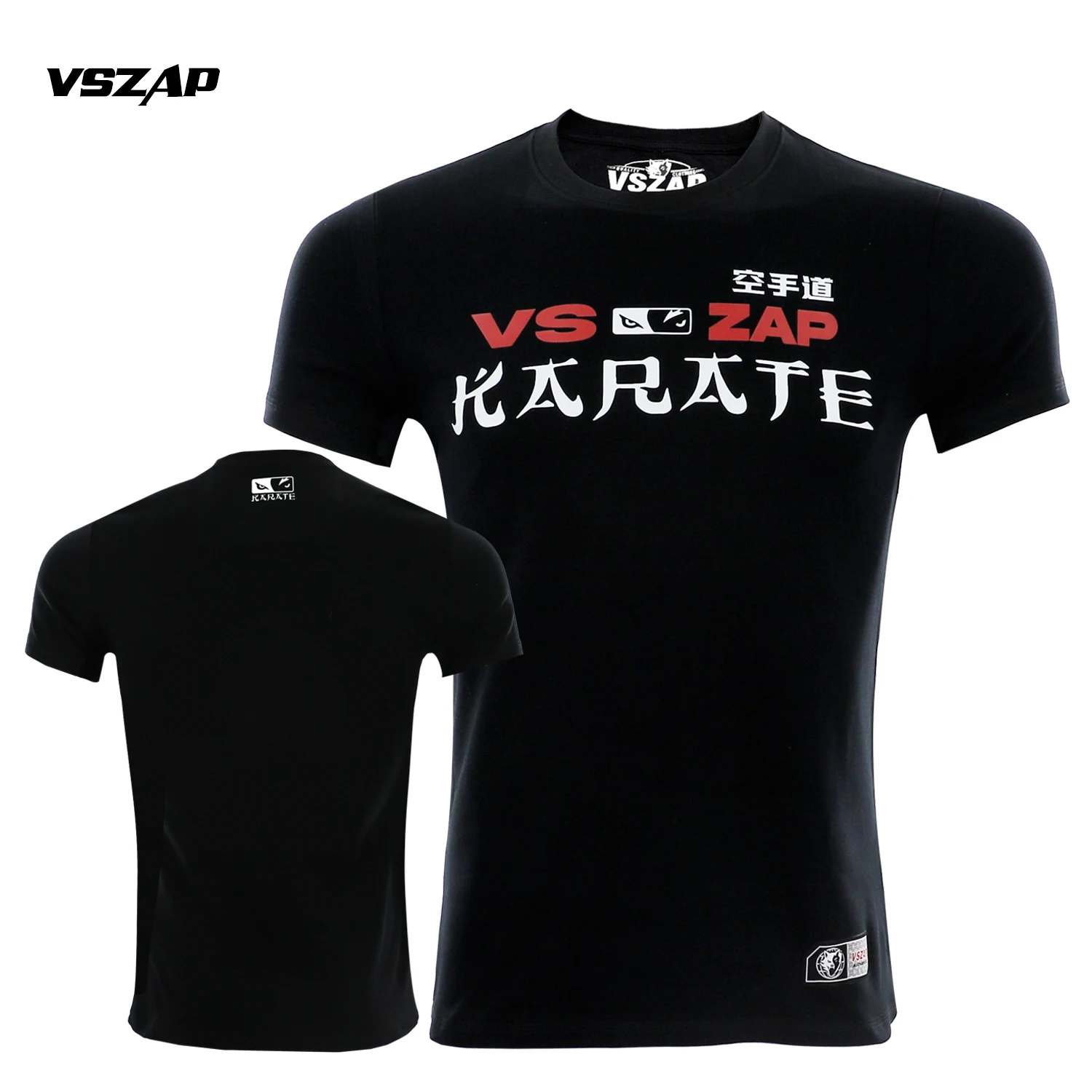 VSZAP Fighting Fitness Top Sports Muay Thai Karate Printed T-shirt Pure Cotton Taekwondo Leisure Short Sleeves