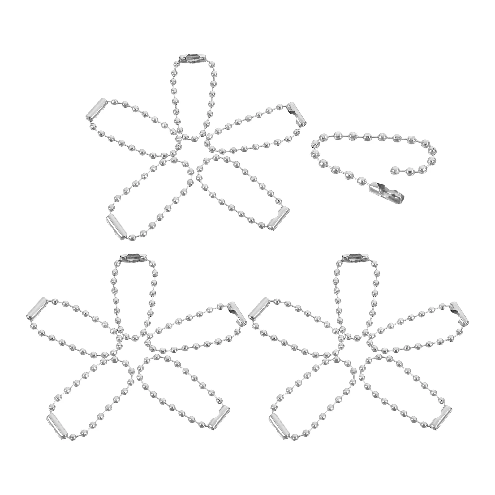 

100Pcs Ball Chain Keychain Durable Electroplated Metal Chains for Tags Dog Tags Hanging Tag Chains Decorative Beaded Bulk