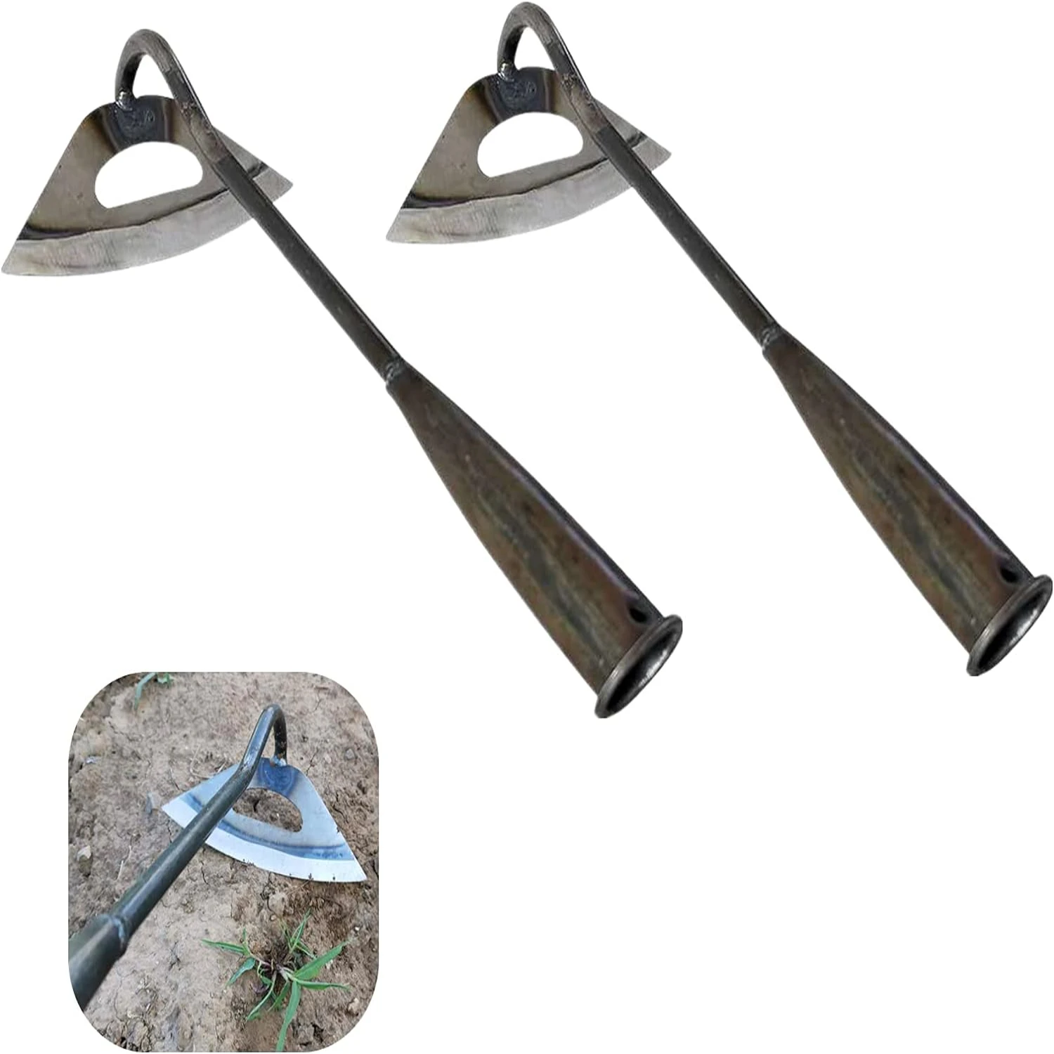 Highly Durable All-Steel Hollow Garden Hoe for Tough Tasks - Convenient Combo of Garden Edger and Weeder - Highly Effective Hand