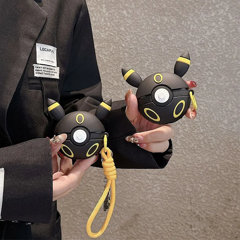Kawaii Pokemon Umbreon Pokeball 3D Silikon-Kopfhörerhülle für AirPods 4 Pro 3 2 Stoßfeste Schutzhülle Geschenke für Fans