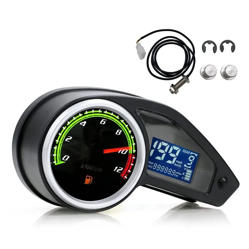 LCD Motorcycle Odometer Replace RPS Hawk Digital Speedometer Universal Gauges