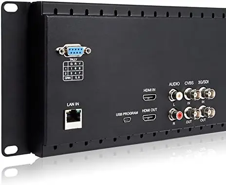 FEELWORLD D71 Plus 3RU Dual 7 Inch Broadcast Rack Monitor, Wide Viewing Angle IPS Display, LAN Network Control with GPIO