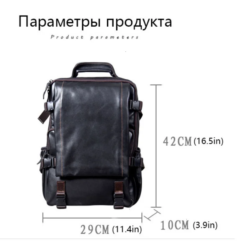 Men Genuine Leather Laptop Backpack For Macbook Air 15 inch Classic Both Shoulders Backpacks Women Computer Bagpack For Hp Dell