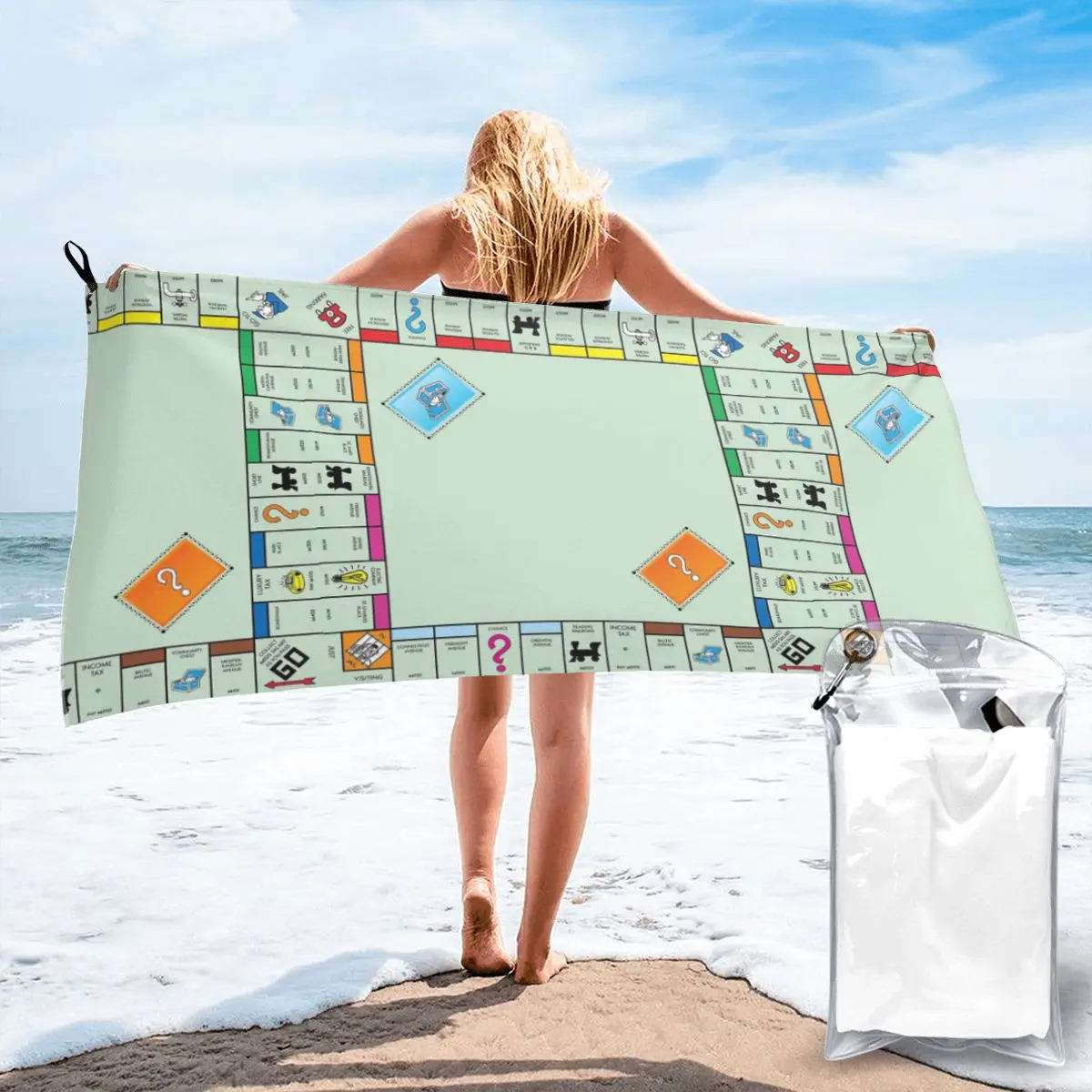 Board Game Board- Monopoly Beach Towel Soft Microfiber Quick Dry Absorbent Quick Towels For Swimming