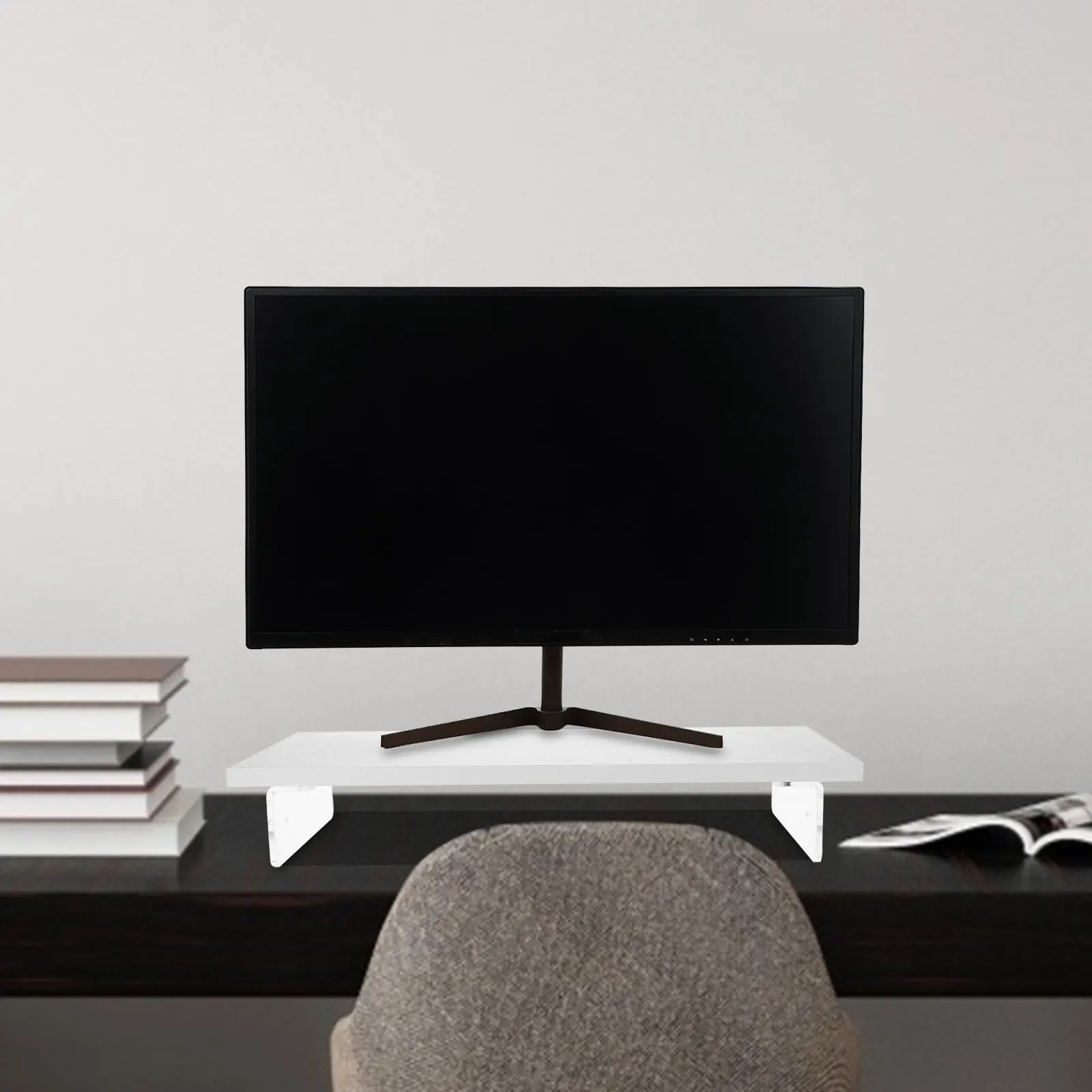 

1pc Acrylic Monitor Riser Stand Computer Screen Elevator Desktop Organizer Stable Base For Laptop Printer Desk Workstation