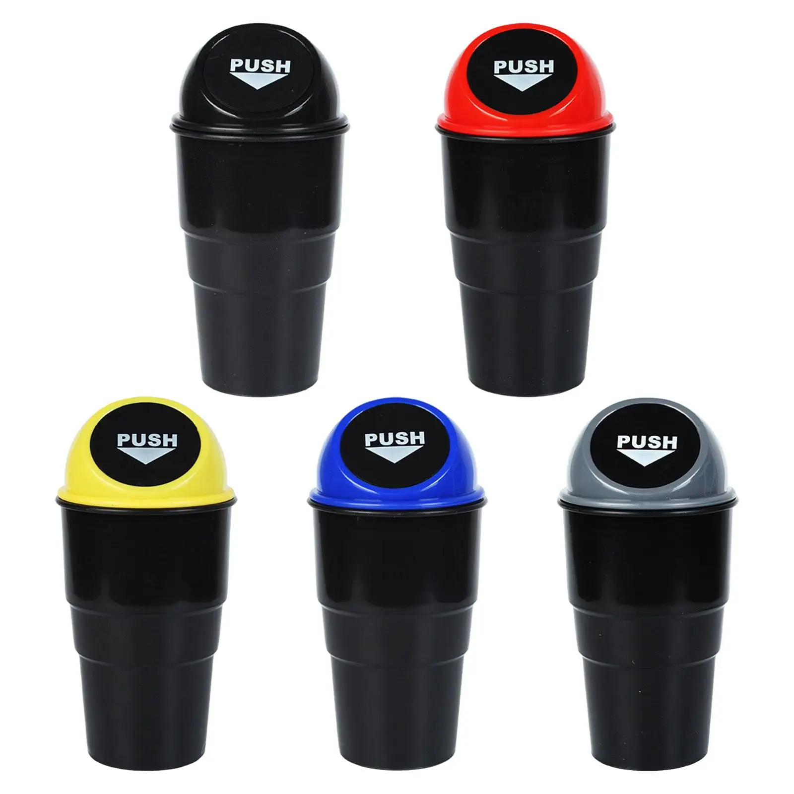 Generic Car Cup Holder Trash Can with Lid Car Garbage Can for SUV Truck