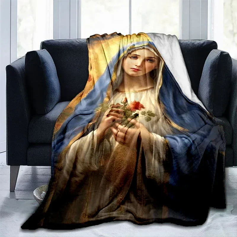 Our Lady of Jesus Christian printed blanket bed sofa cover blanket soft, warm, comfortable home decoration  picnic blanket a1