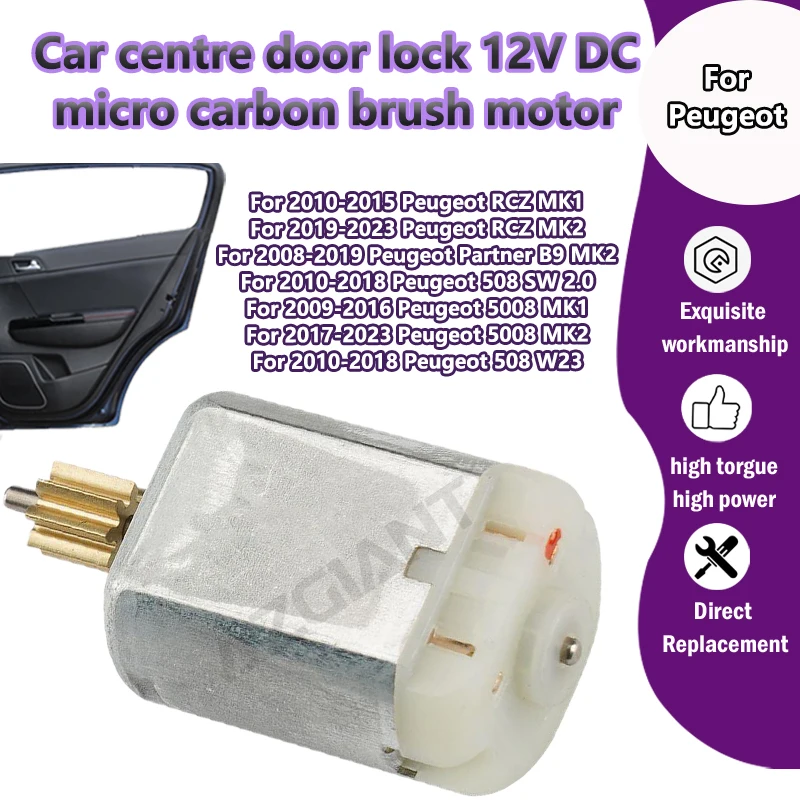 Image of FC-280SC-16200 Für Peugeot RCZ Partner B9 508 SW W23 5008 Auto Zentralverriegelung 12V DC Mikro-Kohlebürstenmotor mit 8T Getriebe