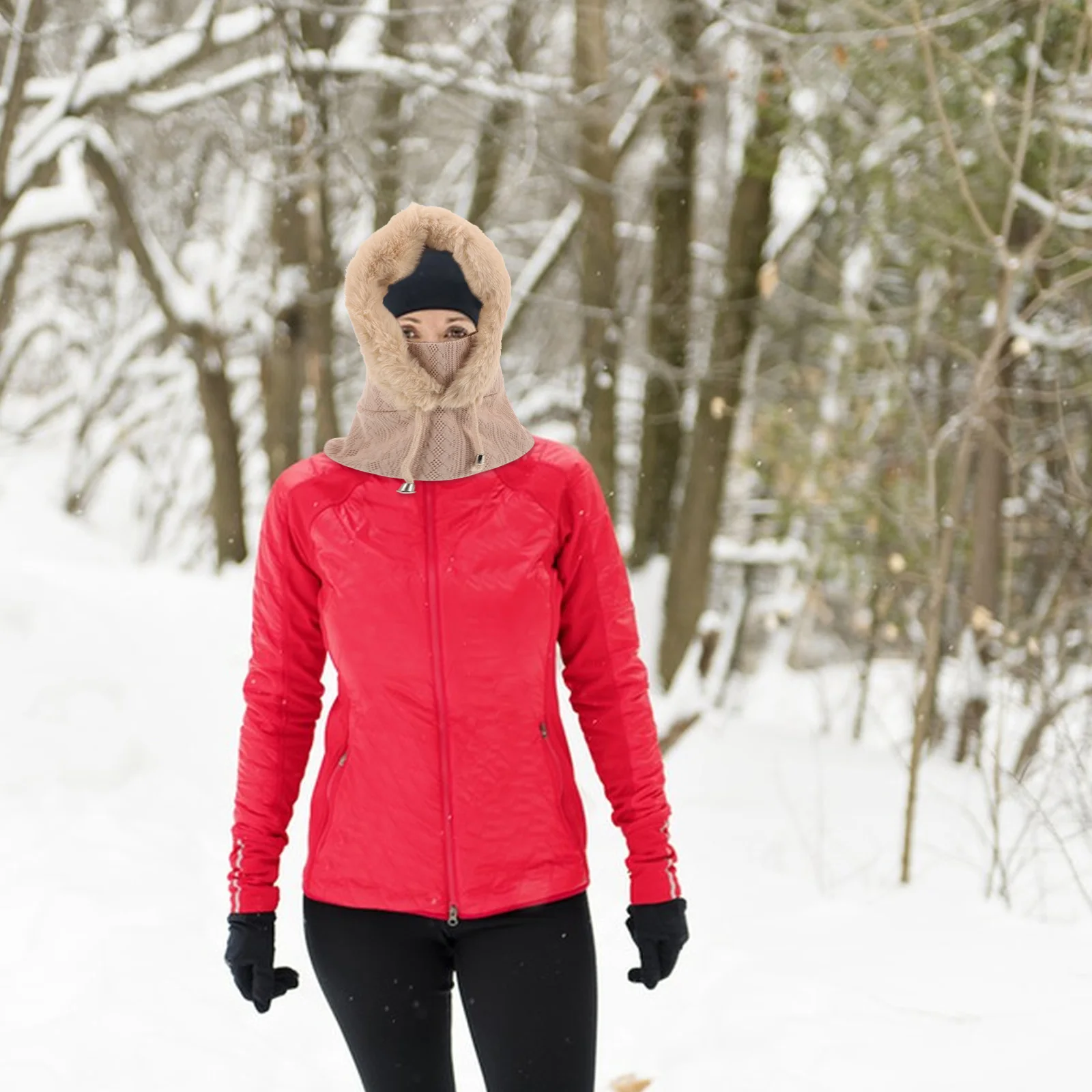 

Warm Hat Warmer Women Cycling Outdoor Cold Warm Hat Neck Warmer For Winter Weather Windproof Beige One Size Fits All Hats