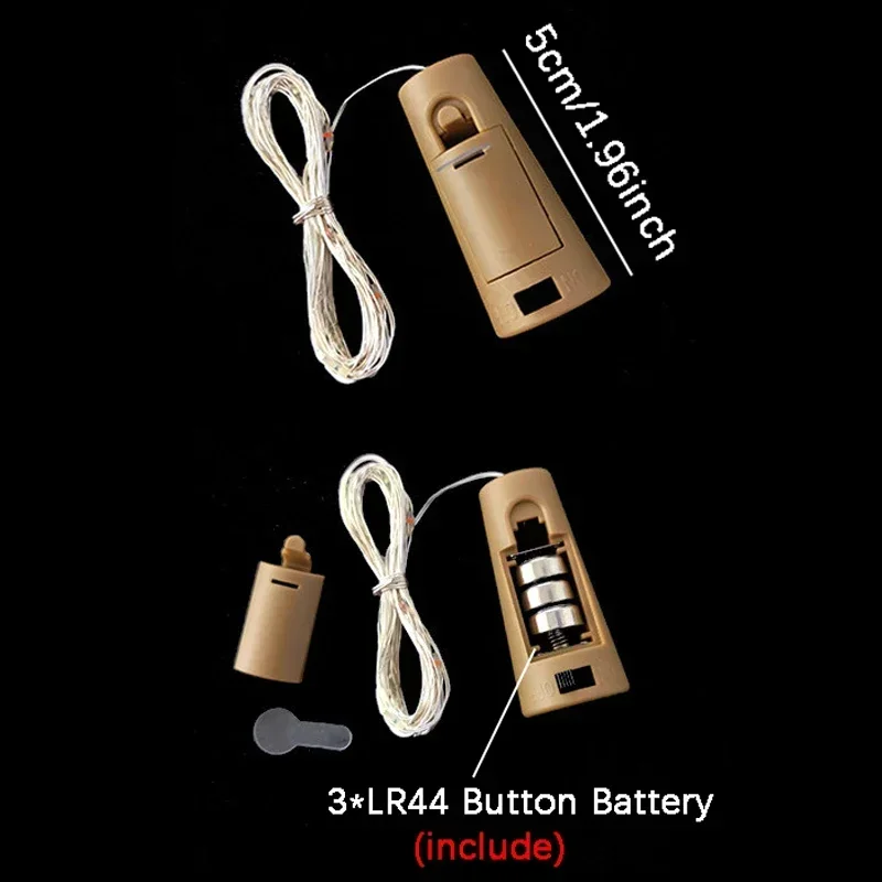 Cork Shape Christmas Lamp 10/20LEDs Wine Bottle String Light Copper Wire Fairy Lights for Wedding Party Garden Room Decoration