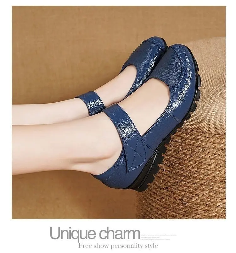 Neue Ankunft Herbst Frauen Schuhe Wohnungen Mary Jane Leder Mokassins Ballett Schuhe Casual Schwarz Loafers Damen Schuhe – Detail 19