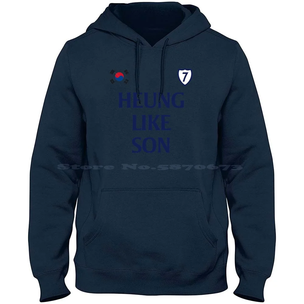 Heung Like Son 1-White 100% Cotton Hoodie T Shirt Son Heung Min Epl Bpl Soccer Futbol Hot Spur Fc Football Club South Korea