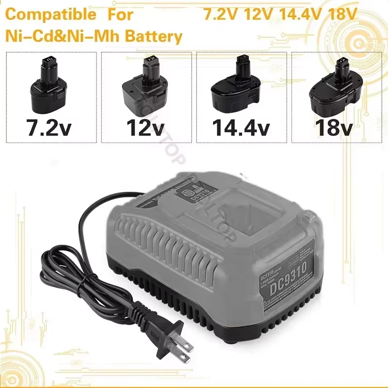 Charger Replacement For Dewalt DC9310 7.2V-18V Nicad & Nimh Battery DW9057 DC9071 DC9091 DC9096 DE9039 DE9095 DE9096 Power Tool