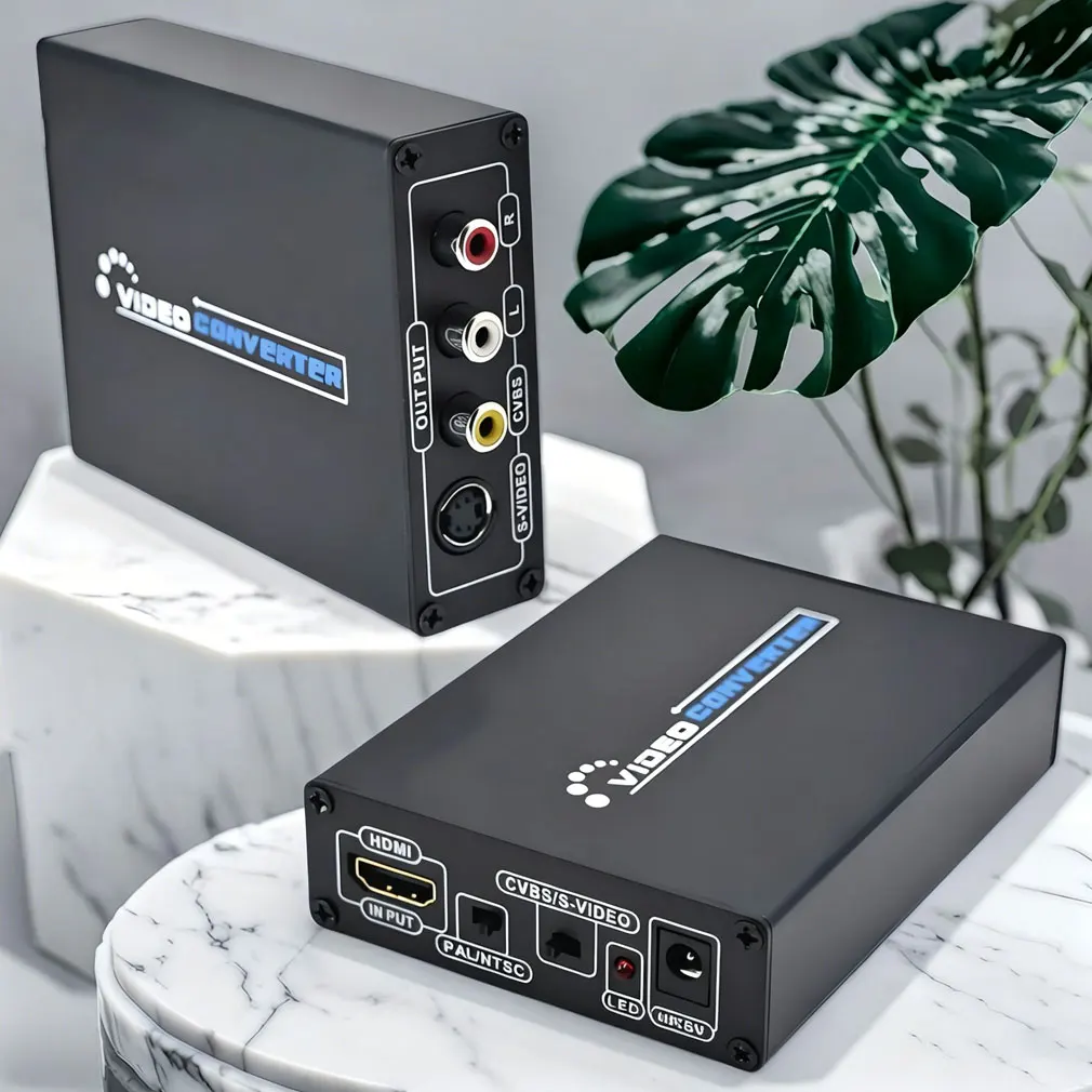 AV S-Video CVBS High Quality Converter Audio Switcher Adapter Upscaler HD 3RC HDMI-Compatible to S Video + S Video Composite