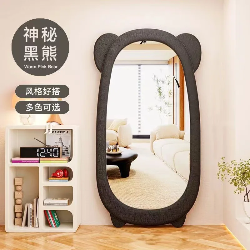 Modern Simple Style Cutie Bear Border Mirror Nedroom HD Large Mirror Cloakroom Outfit Shop Full-length Mirror Size 80x160cm