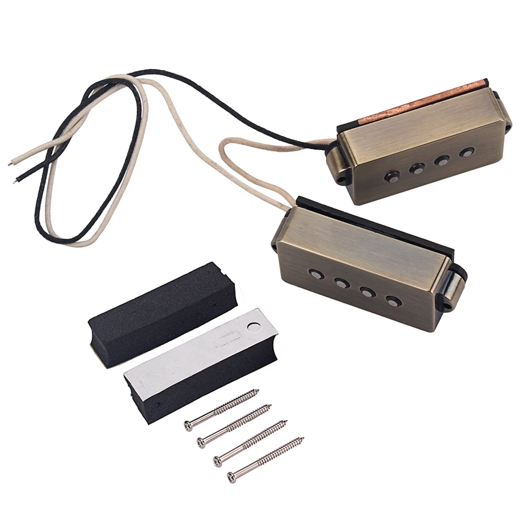 New Master Built Alnico V 4 Strings Bass Pickups Electric Bass Guitar Replacement Parts Black Open Coil for PB Bass Humbucker