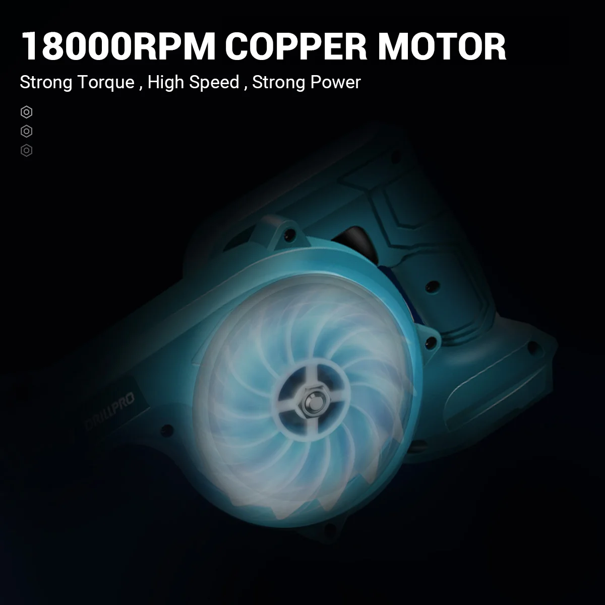 Imagem -05 - Drillpro-ventilador de ar Elétrico sem Fio Aspirador para Remoção de Poeira Máquina de Neve Ferramenta Elétrica Bateria 18v