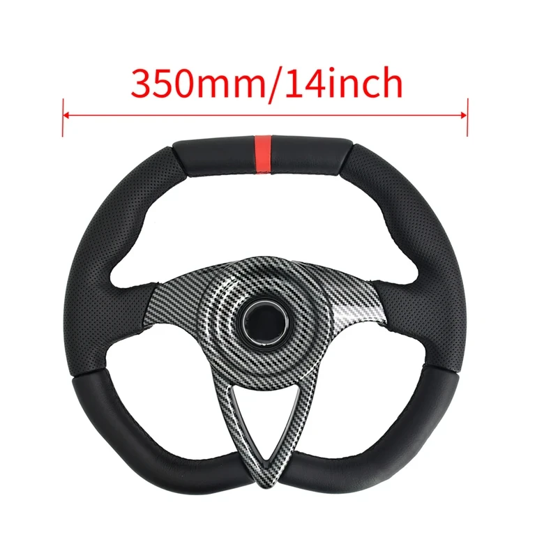 350mm Sport Simulation Steering Wheel Carbon Aluminum Construction Auto Interior Upgrade Parts