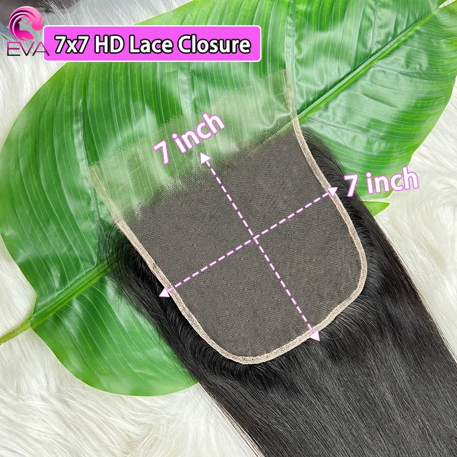 Eva Hair 13x4 13x6 HD Lace Frontal Straight Pre Plucked 5x5 6x6 7x7 Swiss HD Lace Closure Only Body Wave 100% Human Hair Closure