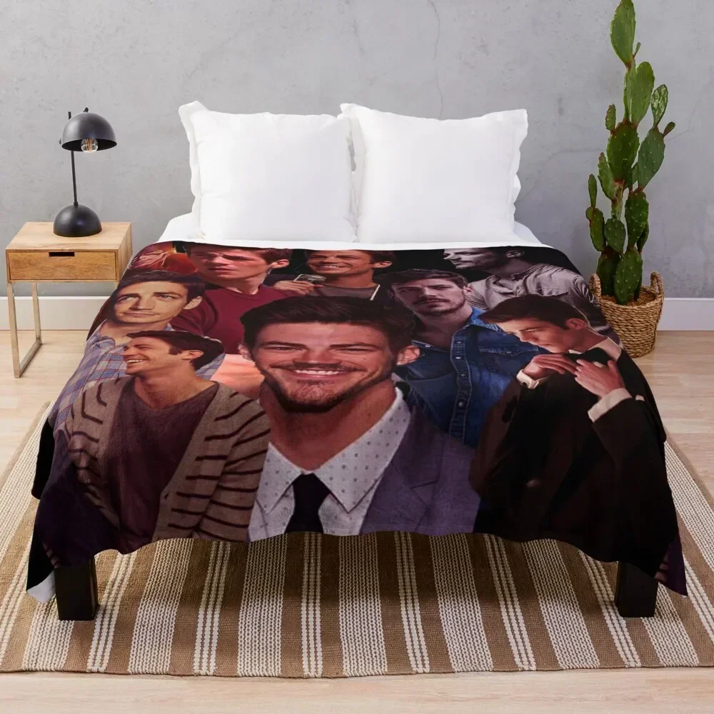 

Grant Gustin Flash collage tribute design 2022 Throw Blanket Durable Warm Blanket for Daily Home Use