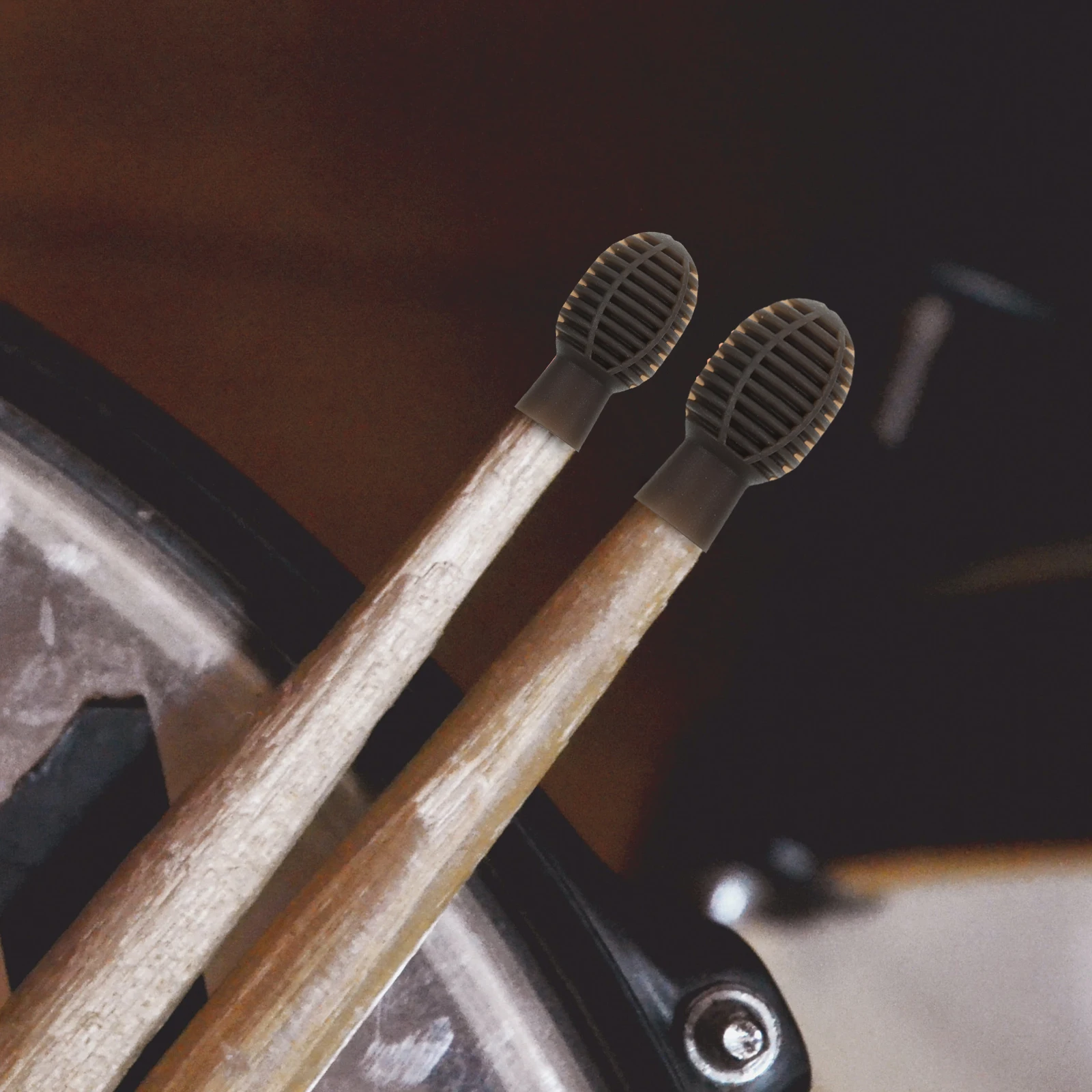 

2 Pcs Carry Silicone Head Drum Stick Mute Silica Gel Silent Drumsticks Practice Tip