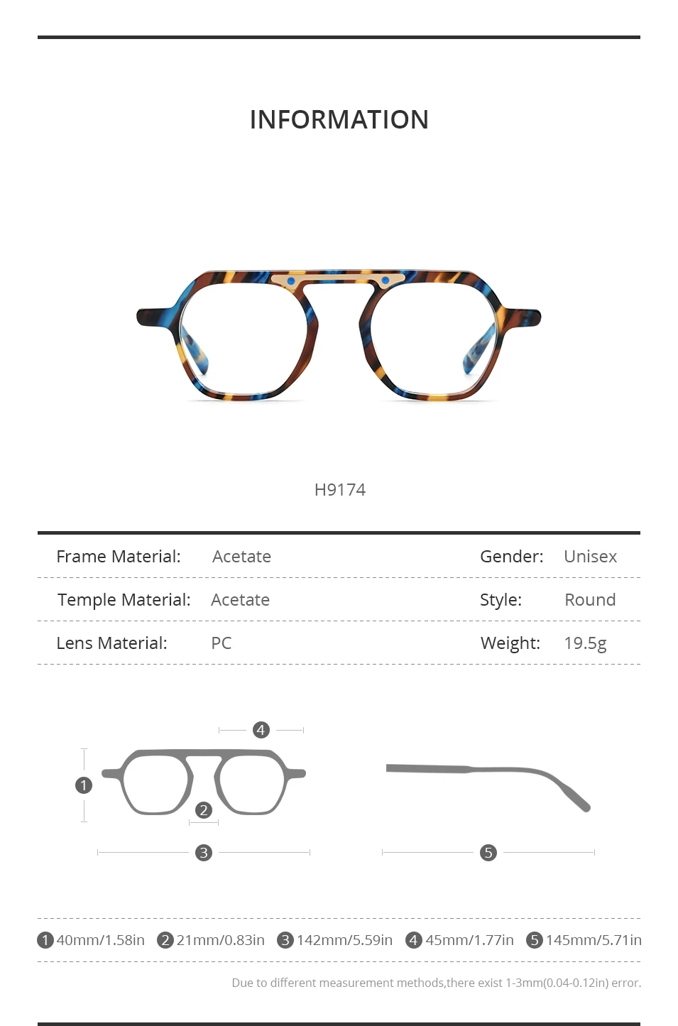 HEPIDEM Acetat Brille Rahmen Männer Marke Designer Retro quadratische Nerd Brillen japanische handgemachte Brille Vintage Brillen 9214 – Detail 14