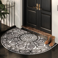 VIKAMA Vintage Door Mats, Semi-Circular Welcome Entrance Floor Mats, Dirt-Resistant Corridor Carpets, Home Decoration