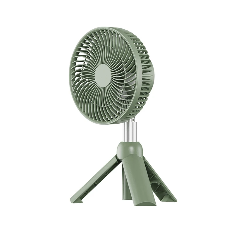 

Portable Camping Fan Rechargeable Electric Fan Automatic Head Shaking Ceiling LED Light Tripod Stand Desktop Fan