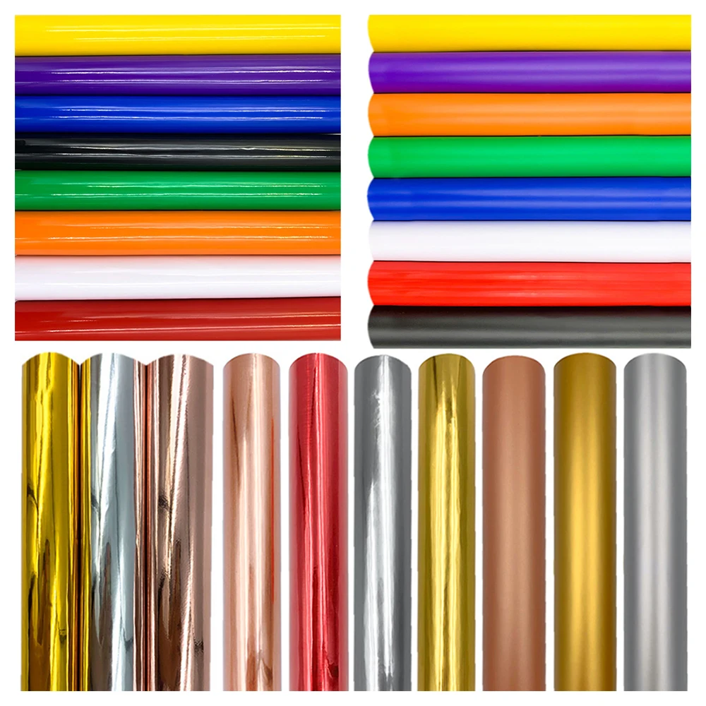 12 x 39in For Cut Matte Glassy Metal Adhesive Vinyl Multiple Colors Film Sheets Cup Home Party Decor Sticker Craft Cars Decal