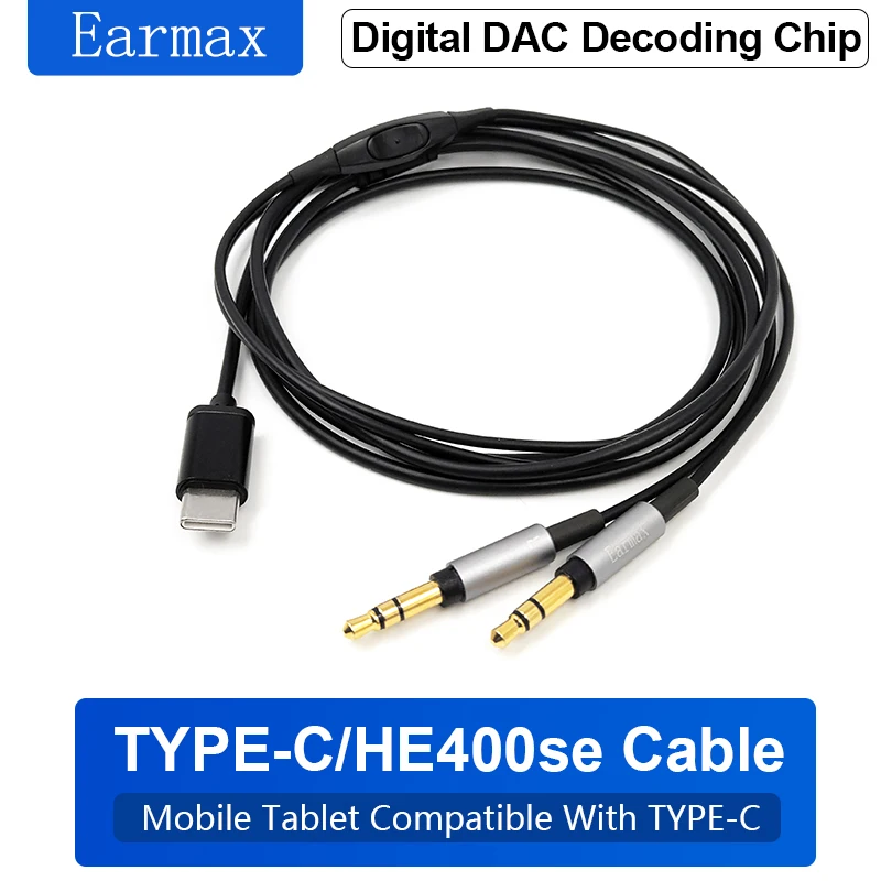 Para hifiman sony MDR-Z1R z7m2 d7100 d7200 t1 t5p he560 he400se he6se fones de ouvido substituíveis typec para duplo 3.5mm cabo atualização