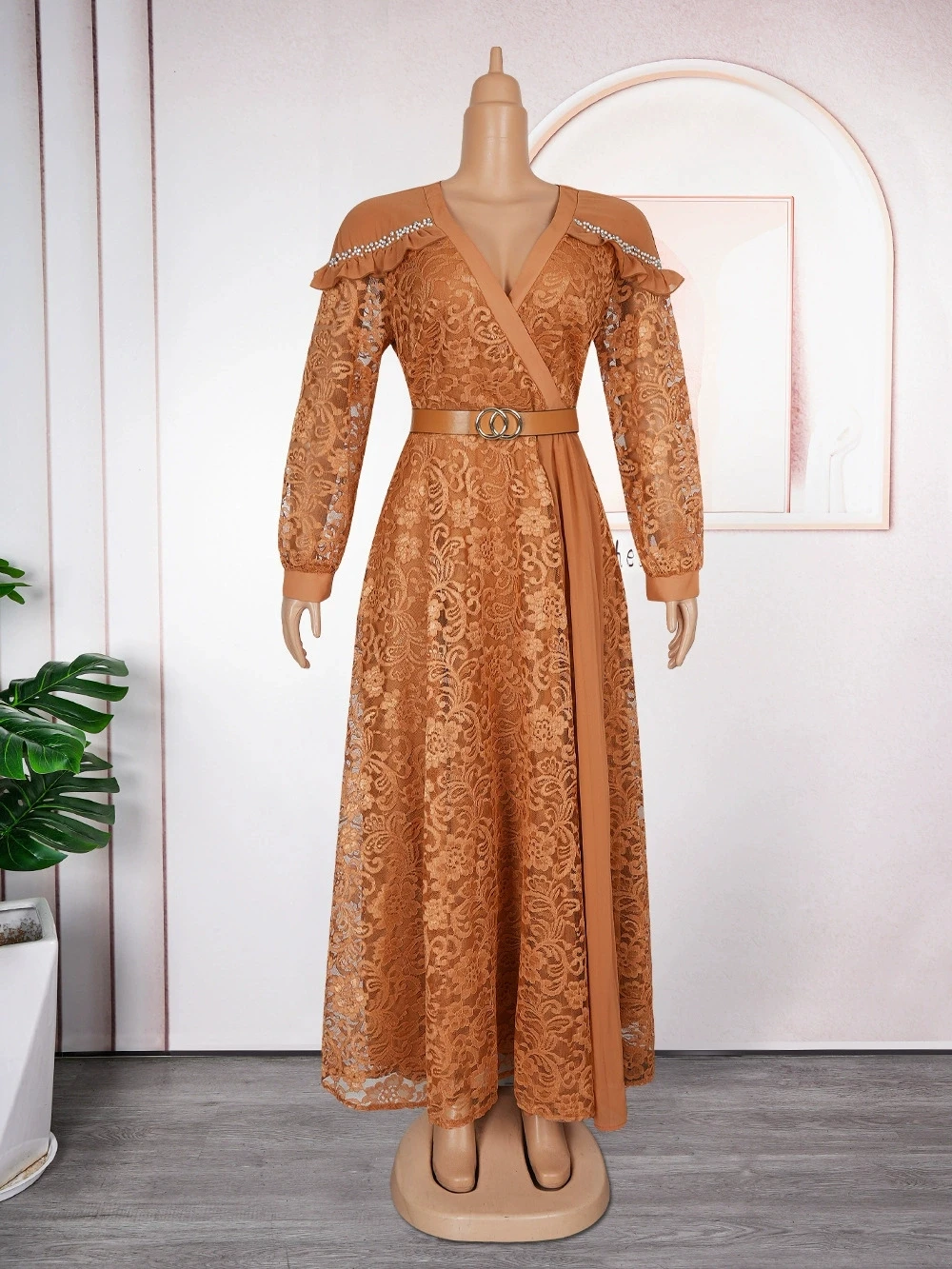 Vestidos africanos elegantes para mujer, nueva moda, sin mangas, gasa, Maxi bata de talla grande, vestido largo de fiesta de noche de Navidad