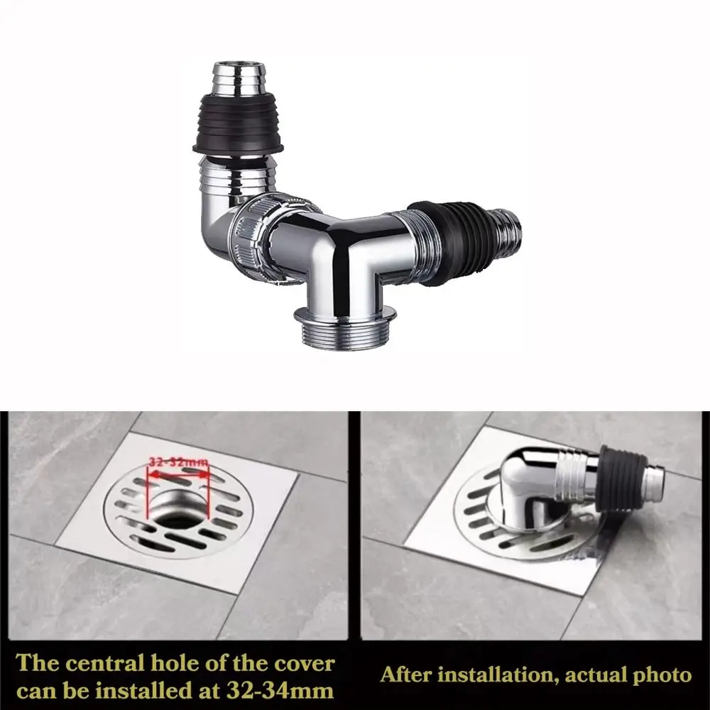 Plastic Washing Machine Drain Cover 2-In-1 Odor-Proof Universal Drain Adapter Overflow-Proof Three-Way Water Outlet Cover
